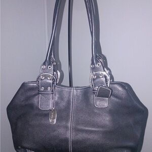Tignanello  Black Leather Tote Handbag